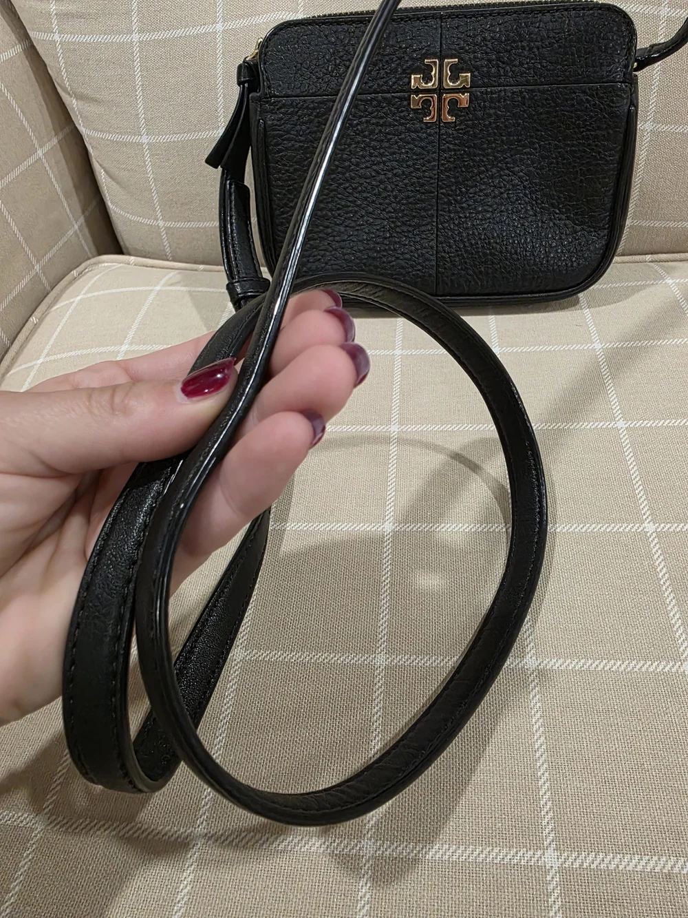 Tory Burch Black Pebbled Leather Crossbody Bag - Used Once